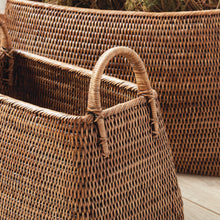 Load image into Gallery viewer, BURMA RATTAN NARROW MAGAZINE BASKETS, SET OF 2
