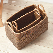 Load image into Gallery viewer, BURMA RATTAN NARROW MAGAZINE BASKETS, SET OF 2

