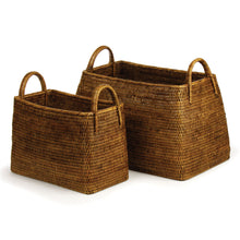Load image into Gallery viewer, BURMA RATTAN NARROW MAGAZINE BASKETS, SET OF 2
