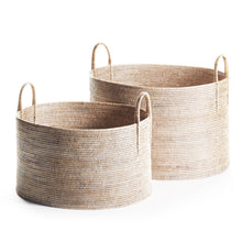 Load image into Gallery viewer, BURMA RATTAN HAMPERS WITH HANDLES, SET OF 2
