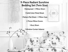 Load image into Gallery viewer, Bedding Bed in a Bag Bundle Set - Radiant Sunshine Yellow Hummingbirds Floral Bedding Set (JHW-925)
