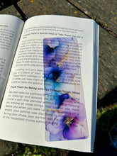Load image into Gallery viewer, Purple Watercolor Flower Bookmark - Hand-Painted Floral Design - Unique Book Lover Gift - Handmade Reading Accessory - Vibrant Book Mark
