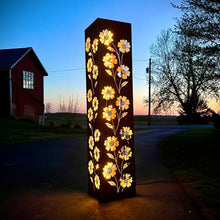 Load image into Gallery viewer, Blooming Magnolias Steel Luminary Pillar | Multiple Sizes
