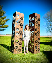 Load image into Gallery viewer, Blooming Magnolias Steel Luminary Pillar | Multiple Sizes
