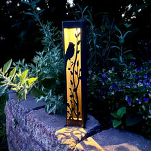 Load image into Gallery viewer, Cardinal at Dusk Luminary Pillar w/ Solar Cap | Steel
