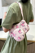 Load image into Gallery viewer, Butterfly Print Shoulder Bag with Purse
