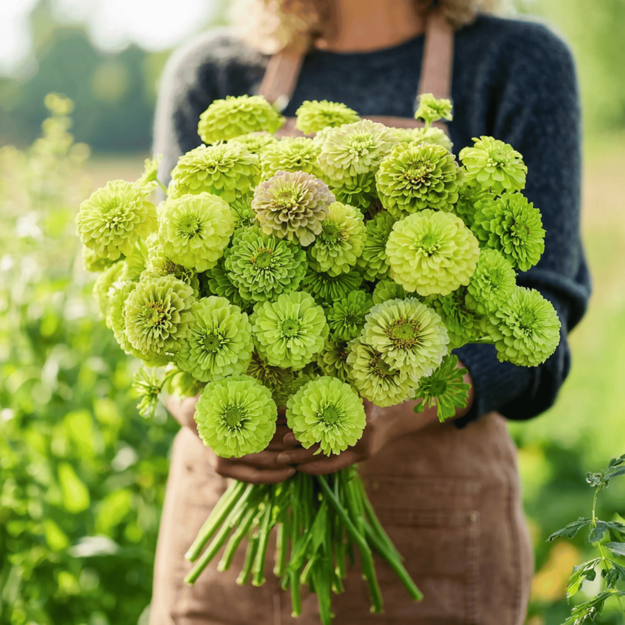 Envy Green Zinnia – 25 Seeds – The Gathering Garden