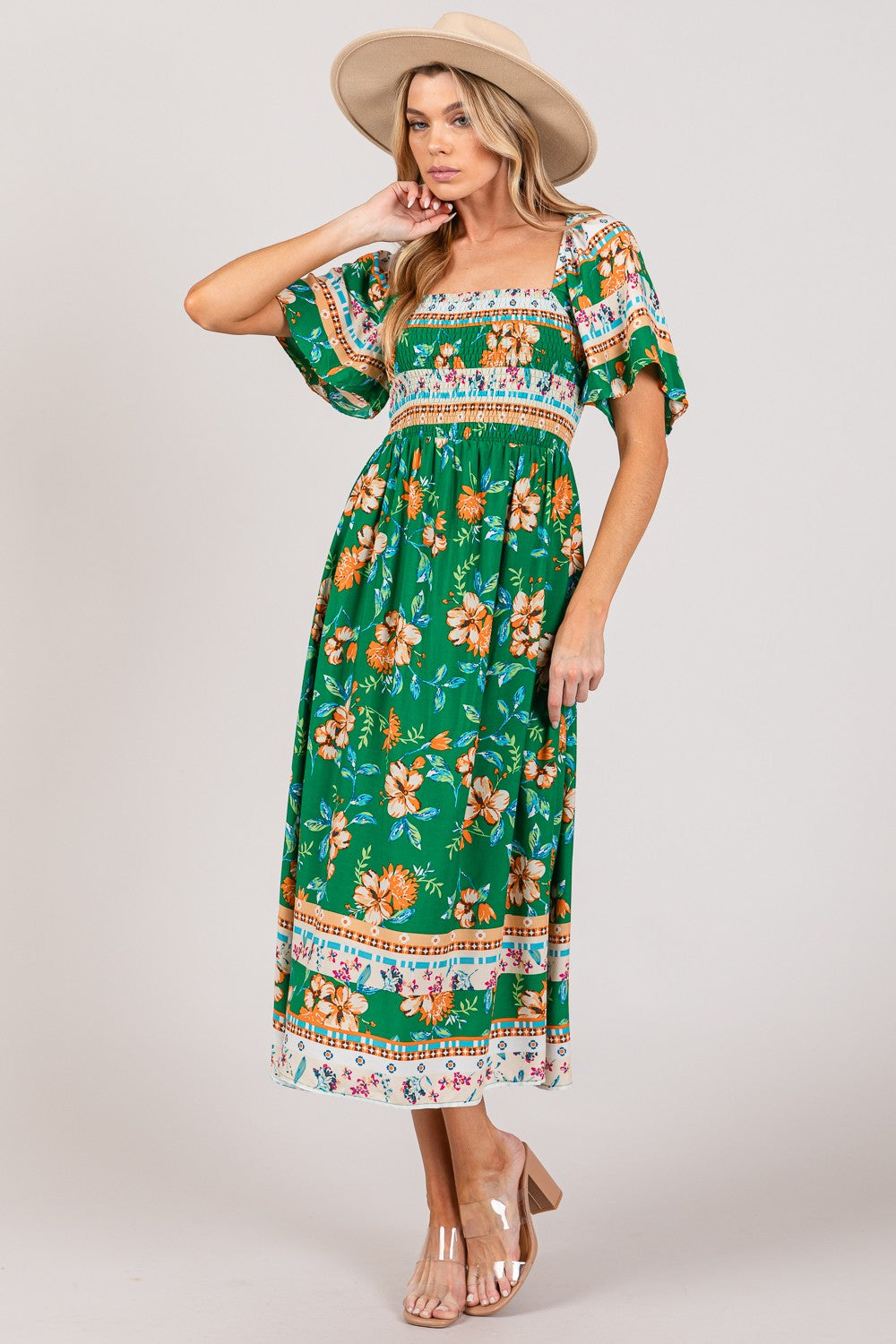 green emerald velvet dress OFEEFAN Maxi Dress Spring Casual Dresses Summer Smocked Dress Women Sage  Green XS at Amazon Women's Clothing store