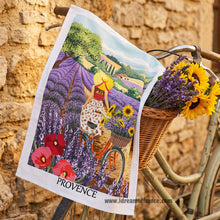 Load image into Gallery viewer, French kitchen towel - Printed cotton - Provence Lavender Hills  | Label France
