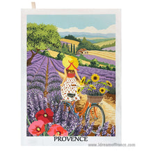 Load image into Gallery viewer, French kitchen towel - Printed cotton - Provence Lavender Hills  | Label France
