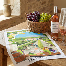 Load image into Gallery viewer, French kitchen towel - Printed cotton - Provence Winery  | Label France
