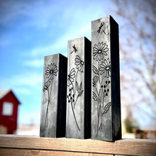Load image into Gallery viewer, Glowing Daisies Luminary Pillars w/ Solar Cap
