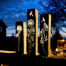 Load image into Gallery viewer, Glowing Daisies Luminary Pillars w/ Solar Cap
