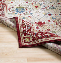Load image into Gallery viewer, Neola White/Red Damask Area Rug
