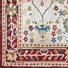 Load image into Gallery viewer, Neola White/Red Damask Area Rug
