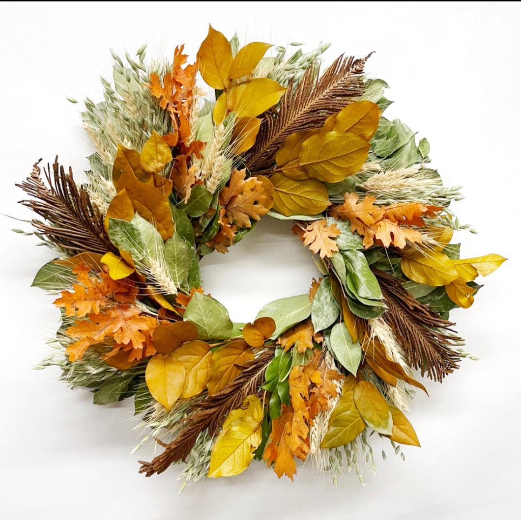 Falling Leaves dried floral wreath