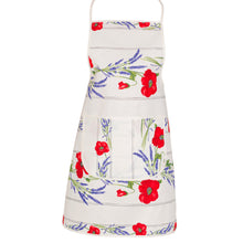 Load image into Gallery viewer, Poppies Cream Cotton Kitchen Apron by Tissus Toselli
