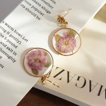 Load image into Gallery viewer, Real Double Cherry Blossom Earrings - "Sakura Dream" Pressed Flower Jewelry

