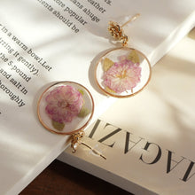 Load image into Gallery viewer, Real Double Cherry Blossom Earrings - "Sakura Dream" Pressed Flower Jewelry
