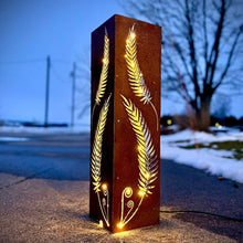 Load image into Gallery viewer, Rustic Metal Fern Luminary | Garden Column
