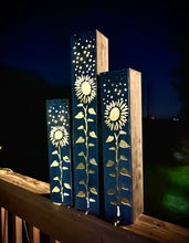 Load image into Gallery viewer, Sunflowers Under the Stars Luminary Pillars w/ Solar Cap

