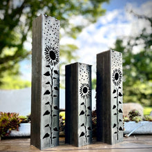 Load image into Gallery viewer, Sunflowers Under the Stars Luminary Pillars w/ Solar Cap
