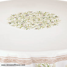Load image into Gallery viewer, French Provencal tablecloth - Cotton, natural or acrylic-coated - 70" round - Clos des Oliviers cream | Label France
