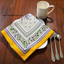 Load image into Gallery viewer, French Provencal napkin - Cotton - Lauris yellow | Tissus Toselli
