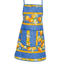 Load image into Gallery viewer, Lemons Blue Cotton Kitchen Apron by Tissus Toselli
