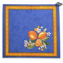 Load image into Gallery viewer, Lemons Blue Provence Cotton Napkin by Tissus Toselli
