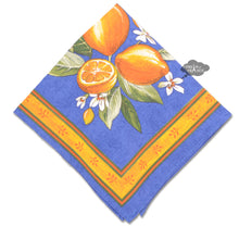 Load image into Gallery viewer, Lemons Blue Provence Cotton Napkin by Tissus Toselli
