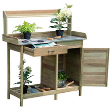 Load image into Gallery viewer, Outdoor Garden Wooden Work Station Potting Bench
