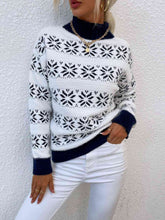 Load image into Gallery viewer, Snowflake Pattern Mock Neck Sweater
