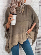 Load image into Gallery viewer, Fields of Grain Decorative Button Fringe Detail Sweater
