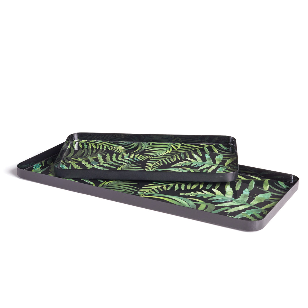 Garden Fern Rectangular Trays, Set Of 2