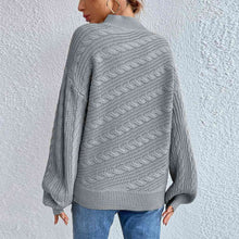 Load image into Gallery viewer, Snow drop Sleeve - Cable-Knit Mock Neck Long Sleeve Sweater
