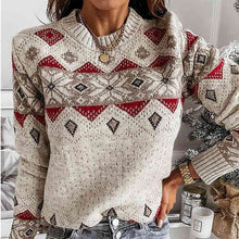 Load image into Gallery viewer, Snowflake Round Neck Sweater
