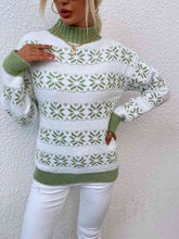 Load image into Gallery viewer, Snowflake Pattern Mock Neck Sweater
