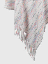 Load image into Gallery viewer, Winter skies Fringe Hem Hooded Poncho
