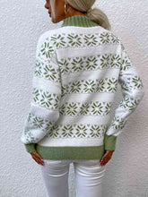 Load image into Gallery viewer, Snowflake Pattern Mock Neck Sweater
