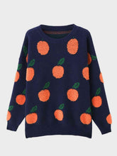 Load image into Gallery viewer, Georgia Peach Printed Round Neck Drop Shoulder Sweater
