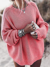 Load image into Gallery viewer, Fireside Sweater Round Neck Drop Shoulder Sweater
