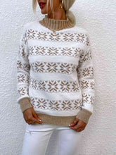 Load image into Gallery viewer, Snowflake Pattern Mock Neck Sweater
