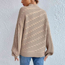 Load image into Gallery viewer, Snow drop Sleeve - Cable-Knit Mock Neck Long Sleeve Sweater
