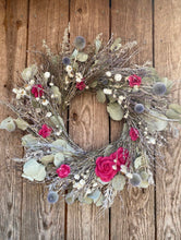 Load image into Gallery viewer, Romantic Winter Garden. Eucalyptus and Dried Floral Wreath - Wonderful Christmas wreath

