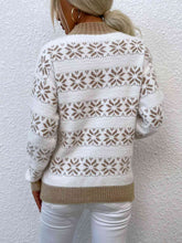 Load image into Gallery viewer, Snowflake Pattern Mock Neck Sweater
