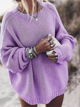 Load image into Gallery viewer, Fireside Sweater Round Neck Drop Shoulder Sweater
