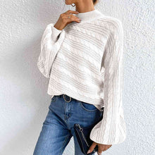 Load image into Gallery viewer, Snow drop Sleeve - Cable-Knit Mock Neck Long Sleeve Sweater
