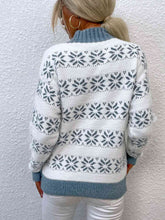 Load image into Gallery viewer, Snowflake Pattern Mock Neck Sweater
