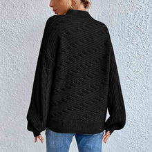 Load image into Gallery viewer, Snow drop Sleeve - Cable-Knit Mock Neck Long Sleeve Sweater
